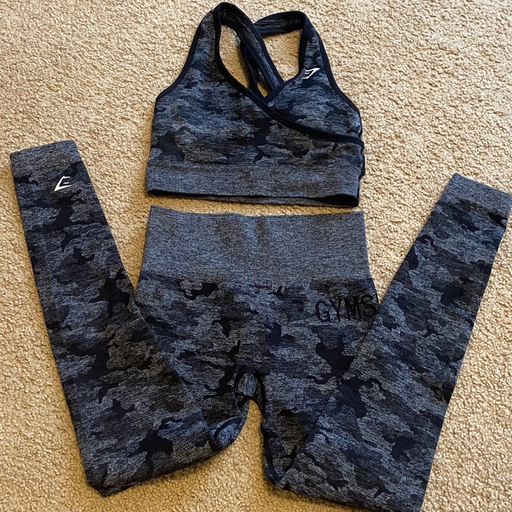 Gymshark camo seamless set xs